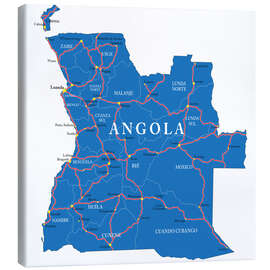 Stampa su tela map Angola