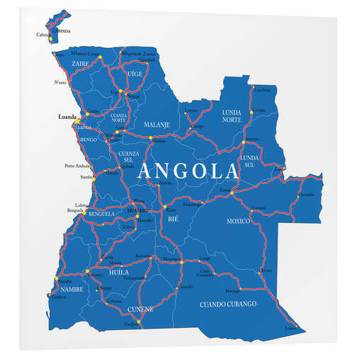 Foam board print map Angola