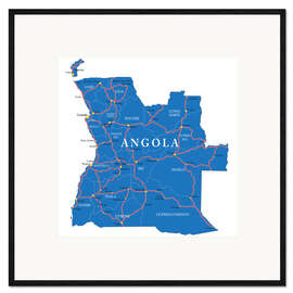 Framed art print map Angola