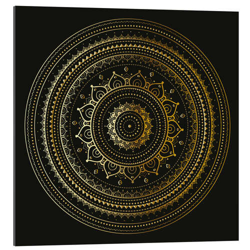 Tableau en plexi-alu Mandala magnificence dorée