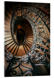 Acrylic print Spiral staircase with ornamented handrail - Jaroslaw Blaminsky