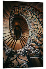 Acrylic print  Spiral staircase with ornamented handrail - Jaroslaw Blaminsky