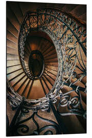 Obraz na aluminium Spiral staircase with ornamented handrail