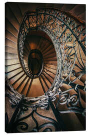 Canvas-taulu Spiral staircase with ornamented handrail - Jaroslaw Blaminsky