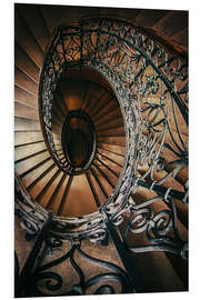 Foam board print Spiral staircase with ornamented handrail