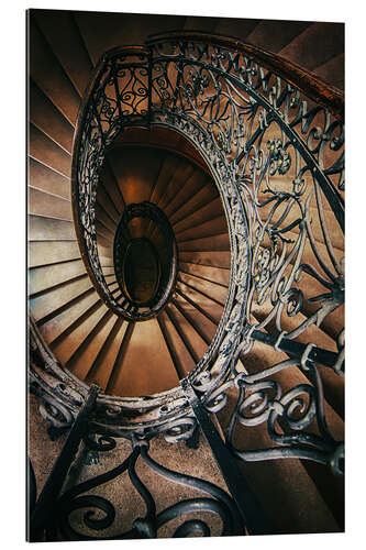 Galleriprint Spiral staircase with ornamented handrail