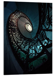 Gallery print Spiral staircase in blue and beige colors