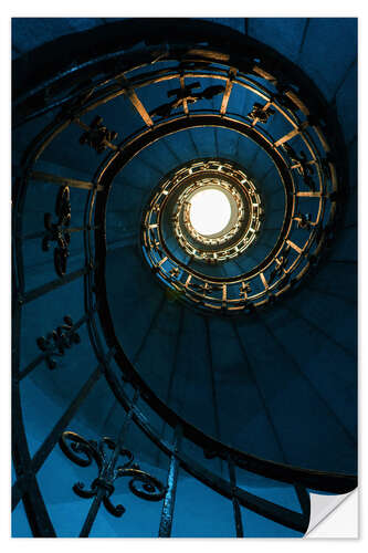 Sticker mural Spiral staircase in blue colors