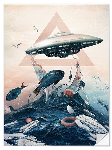 Selvklebende plakat UFO sl