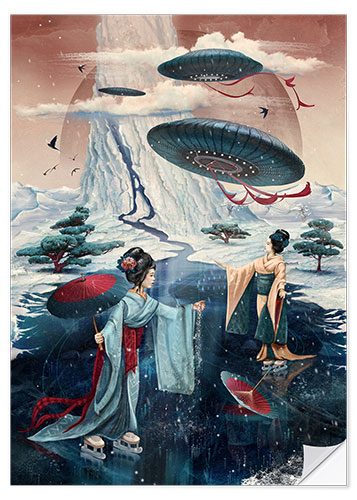 Sticker mural winter ufo slip