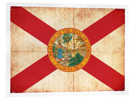 Akrylbillede Vintage Flag of Florida in grunge style - Christian Müringer