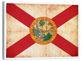 Tableau sur toile Vintage Flag of Florida in grunge style