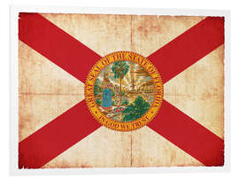 Print på skumplade Vintage Flag of Florida in grunge style