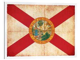 Stampa su plexi-alluminio Vintage Flag of Florida in grunge style
