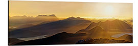 Aluminium print Jachenau with Zugspitze Walchen and Kochelsee