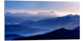 Gallery print Walchensee with Zugspitze in the evening light