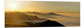 Foam board print Mountain peak over the clouds