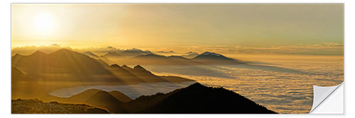 Wall sticker Mountain peak over the clouds