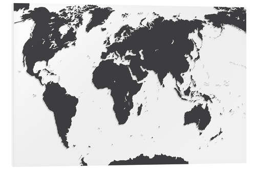 Foam board print Relief World Map