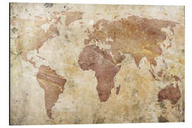 Magnettafel Weltkarte auf Stein