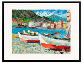 Impresión de arte enmarcada Rapallo, Boats