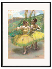 Gerahmter Kunstdruck Tänzer mit gelben Kleidern