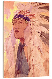 Wood print Feather headdress