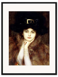 Gerahmter Kunstdruck Portrait einer eleganten Dame