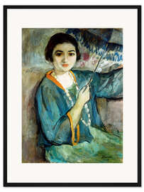 Gerahmter Kunstdruck Nono mit Regenschirm