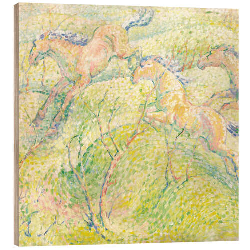 Wood print Jumping Horses