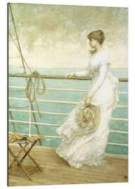 Magnettafel Dame auf dem Deck eines Schiffs