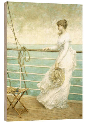 Puutaulu Lady on the Deck of a Ship