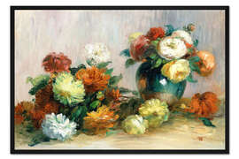 Gerahmter Kunstdruck Blumenkränze