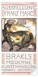 Sticker mural Deux chats, affiche d'exposition