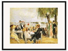 Gerahmter Kunstdruck Gartencafe an der Elbe