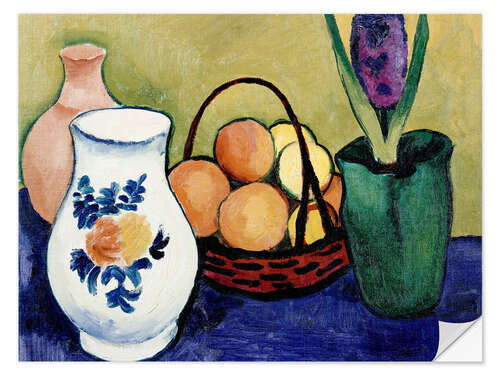 Selvklebende plakat The White Jug with Flower and Fruit