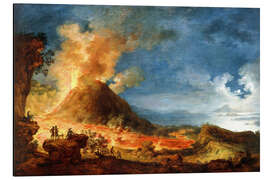 Magnettafel Ausbruch des Vesuv mit Schaulustigen im Vordergrund.