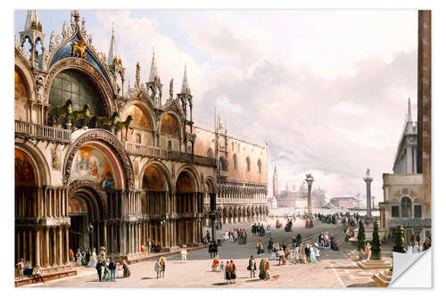 Selvklebende plakat The Basilica di San Marco and the Doge's Palace in Venice