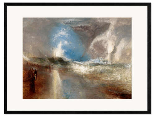 Inramat konsttryck Rockets and blue lights warn steamboats before shallows
