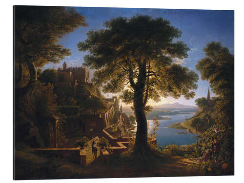 Tableau en plexi-alu Château au bord de la rivière