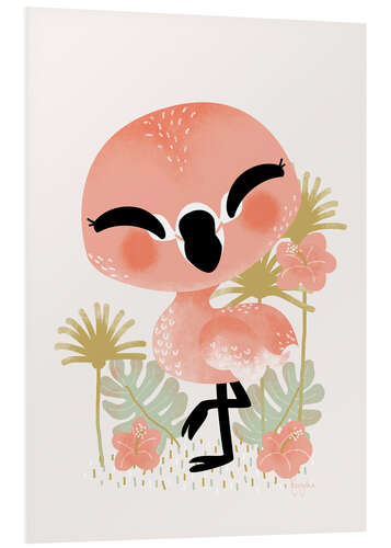 Foam board print Animal Friends - The Flamingo