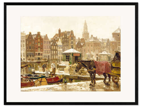 Framed art print Damrak, Amsterdam.