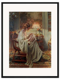 Gerahmter Kunstdruck Eine Dame näht in einem Raum - Delphin Enjolras