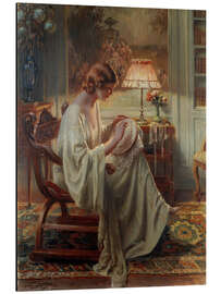 Magnettafel Eine Dame näht in einem Raum