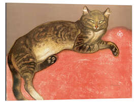 Magnettafel Der Sommer, Katze auf einem Geländer