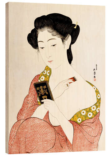 Tableau en bois Une femme en lingerie