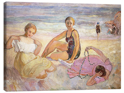 Stampa su tela Three Women on the Beach