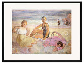 Gerahmter Kunstdruck Drei Frauen am Strand