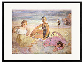 Ingelijste kunstdruk Three Women on the Beach