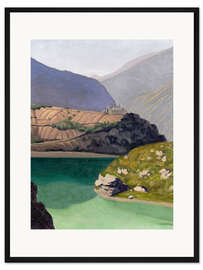 Gerahmter Kunstdruck See Géronde, Sierre